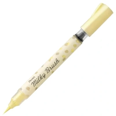 Afbeelding van Pentel, Kleurpotloden, Penseelstift Milky Brush Geel (Geel, 1 x)