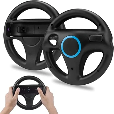 Afbeelding van TechKen Set van 2 racesturen Voor Wii afstandsbediening Compatibel met Kart Plastic Racing Games