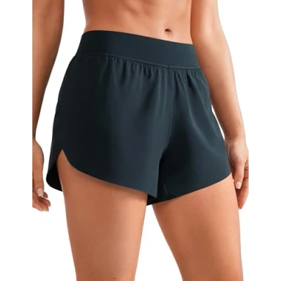 Afbeelding van CRZ YOGA Hardloopshorts met hoge taille, split, sneldrogend, Echte marine