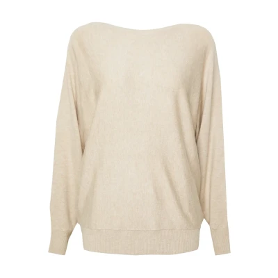 Afbeelding van Culture Annemarie Batwing Trui, Dames, Maat: Large, Warm sand melange