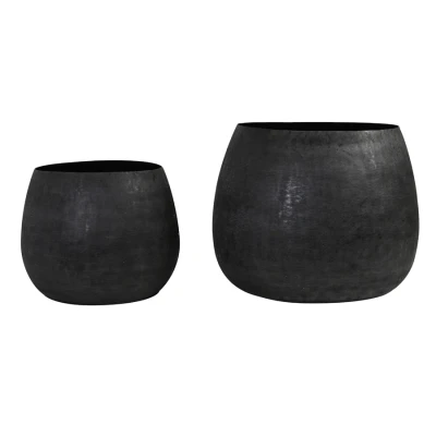 Afbeelding van Light &amp; Living Bloempot Genolu Zwart Ø50+Ø38,5cm Modern
