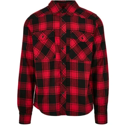Afbeelding van Build your Brand Check Shirt BYB4002 Red Black