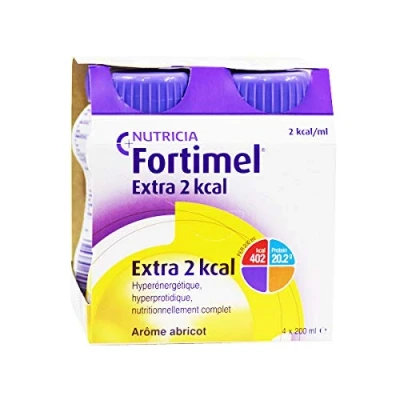 Afbeelding van Nutricia Fortimel Extra 2Kcal Aroma abrikoos, 4 x 200 ml