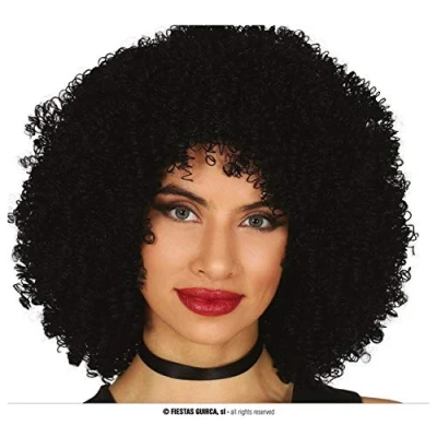 Afbeelding van Fiestas Guirca Pruik Afro Synthetisch Zwart One size