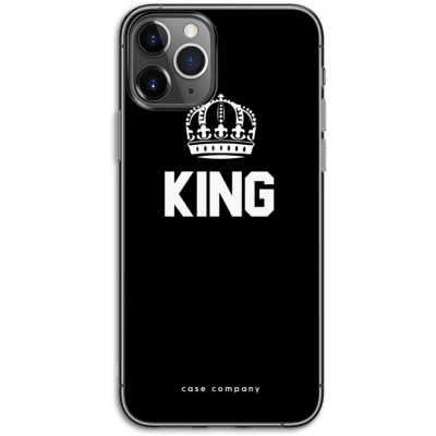Afbeelding van Case Company® hoesje geschikt voor iPhone 11 Pro King zwart Soft Cover Telefoonhoesje Bescherming aan alle Kanten en Schermrand