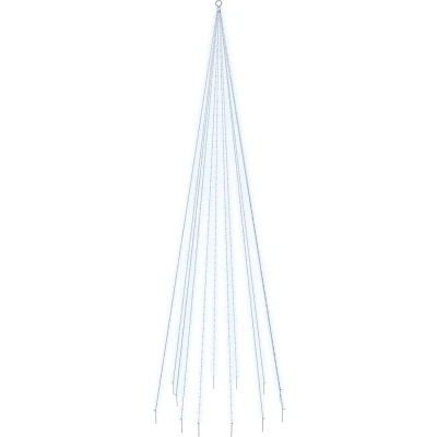 Afbeelding van Vlaggenmast kerstboom 732 LED&#039;s koudwit 500 cm