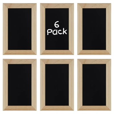 Afbeelding van Belle Vous 6 Pak Mini Krijtbordjes 15 x 10 cm Onbewerkt Houten Frame Synthetische Krijtborden Voor Huwelijk, Verjaardagsfeest, Tafeltop Berichten Borden en Evenement Decoratie
