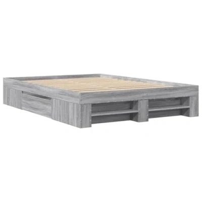 Afbeelding van vidaXL Bedframe bewerkt hout grijs sonoma eikenkleurig 120x200 cm