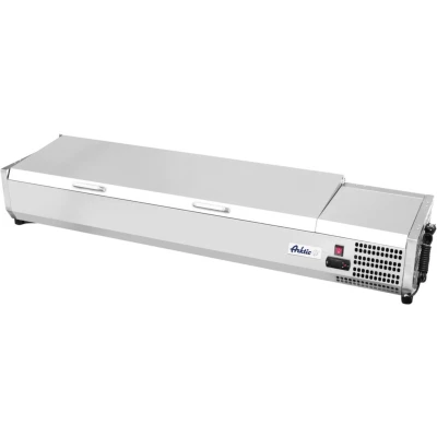 Afbeelding van Hendi Opzetkoelvitrine GN 1/3, RVS, 39,5(b)x200,5(d)x29(h)cm, 9x 233993