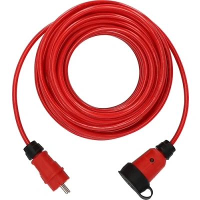Afbeelding van Brennenstuhl Professionele verlengkabel VQ 1100 IP44 (10 m kabel H07BQ F 3G1,5 in rood, bouwplaats, gebruik en permanent buiten, gemaakt Duitsland)