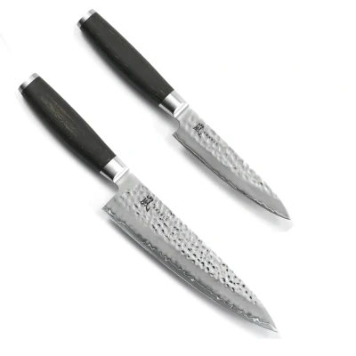 Afbeelding van Yaxell Taishi 2 delige Messenset Koksmes 20 cm &amp; Universeelmes 12 VG 10 Gehamerd Lemm...