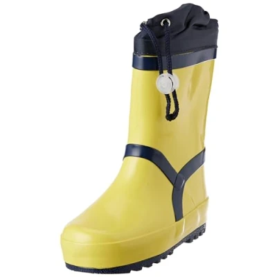 Afbeelding van Playshoes Regenlaarzen voor kinderen met trekkoord Basis Geel maat 21EU