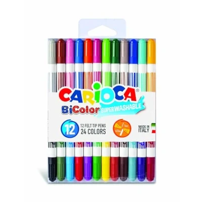 Afbeelding van Carioca BiColor Viltstiften 12 Stiften = 24 Kleuren