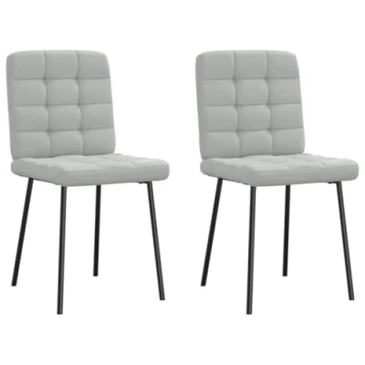 Image de vidaXL Chaises à manger lot de 2 Gris clair Velours4101209