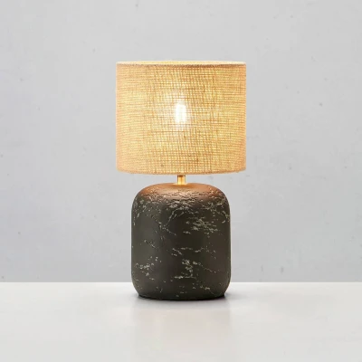 Afbeelding van Tafellamp Montagna, beton, jute, hoogte 45 cm