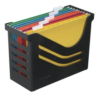 Image de Djois Jalema Boîte de Bureau avec 5 Dossiers Suspendus A4, Panier à Suspendus, Noir, 2658026998, Re Solution Office Box, Idéal pour Domicile ou