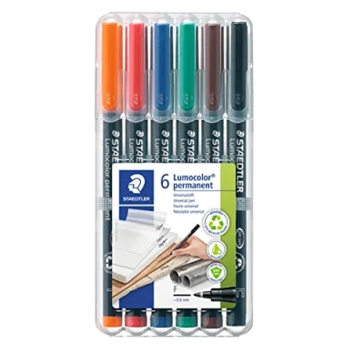 Afbeelding van Lumocolor F permanent Box 6 st