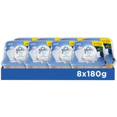 Afbeelding van Glade Fragrance Bathroom Gel Pure Clean Linen Luchtverfrisser 8 x 180G