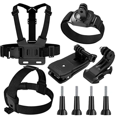 Afbeelding van Fulushouxi Compatibel met GoPro 9 in 1 Action Camera Borstband Houder Kit, Verstelbare Cam Accessoires, Hoofdband Polslus Rugzakhouder Hero 8 7 6 5 SJCAM Insta360