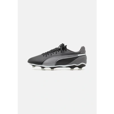 Afbeelding van Puma KING Match FG/AG Voetbalschoenen met kunststof noppen, Heren, Maat: 39, Black/white/cool dark gray Imitatieleer/ textiel