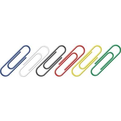 Afbeelding van paperclips Alco 26mm rond doos a 100 stuks assorti kleuren
