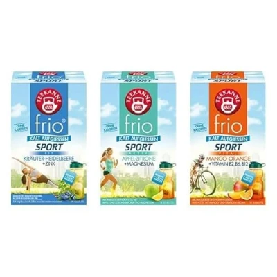 Afbeelding van Teekanne frio Sport 3 x 45 g appelcitroen, mango sinaasappel, bosbessen,