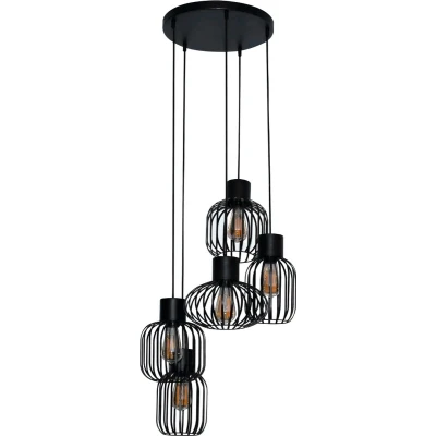 Afbeelding van AnLi Style Hanglamp 5L getrapt mix metal