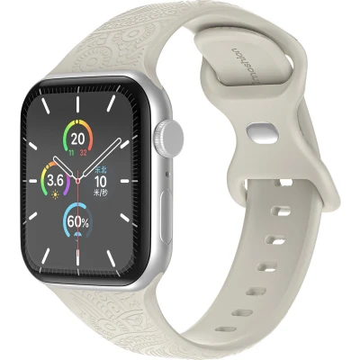 Afbeelding van imoshion Active Sport siliconen bandje Geschikt voor Apple Watch 1, 2, 3, 4, 5, 6, 7, 8, 9, 10, SE, Ultra (2) 44/45/46/49 mm Beige One Size