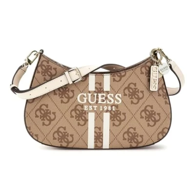 Afbeelding van GUESS Noelle II Top Zip Schoudertas Latte Logo