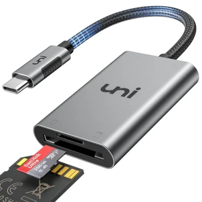 Afbeelding van uni USB C naar SD/MicroSD, solide aluminium geheugenkaartadapter [Thunderbolt 3], compatibel met MacBook Pro/MacBook Air, Samsung Galaxy S22/S21, Dell XPS 15/13