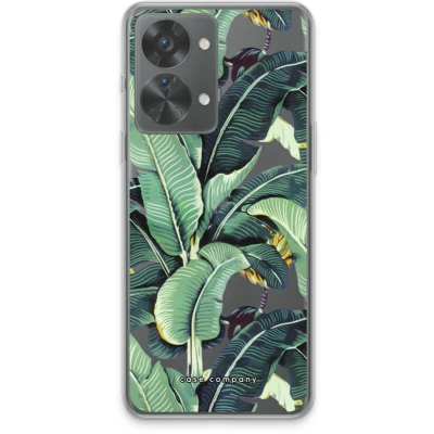 Afbeelding van Case Company® hoesje geschikt voor OnePlus Nord 2T Bananenbladeren Soft Cover Telefoonhoesje Bescherming aan alle Kanten en Schermrand