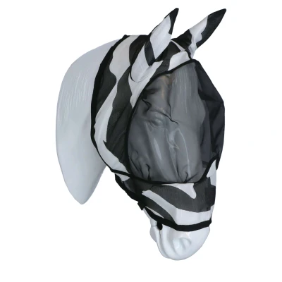 Afbeelding van Bucas Buzz Off Zebra Deluxe Masker met Oren XS