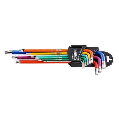 Afbeelding van NEO TOOLS 09 518 Haakse schroevendraaierset T10, T15, T20, T25, T27, T30, T40, T45, T50 gereedschapsstaal 9