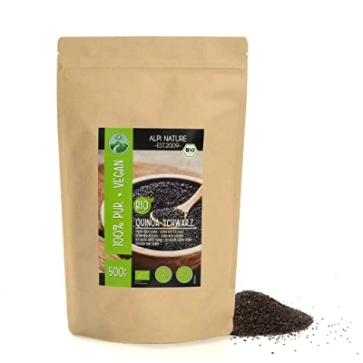 Image de Alpi Nature Quinoa bio Noir 500g, pour la Cuisine et les Salades, Sans Gluten