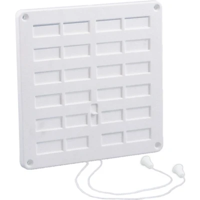 Afbeelding van Nedco afsluitbaar ventilatierooster 300x300mm met trekkoord kunststof wit