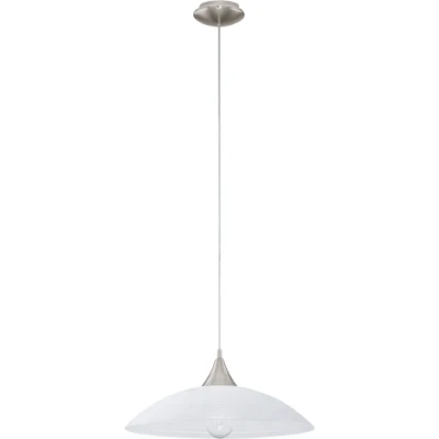 Afbeelding van EGLO Lazolo Hanglamp 1 Lichts Ø420mm. Nikkel Mat Wit Gelakt