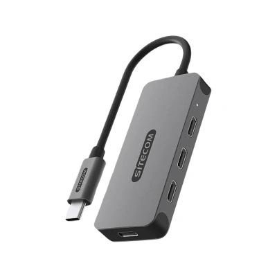 Afbeelding van Sitecom Usb c Hub Pro Naar 4 X Zilver / Zwart (cn 5014)