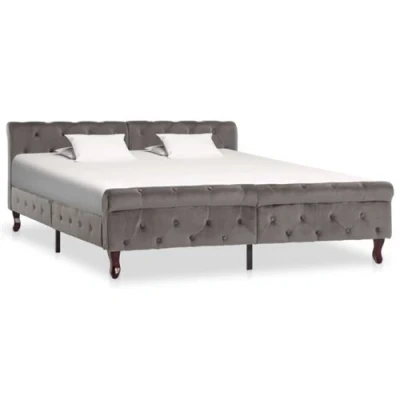 Afbeelding van Bedframe fluweel grijs 160x200 cm