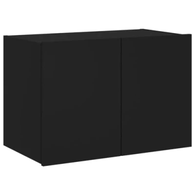 Image de vidaXL Meuble TV mural avec lumières LED noir 60x35x41 cm837304