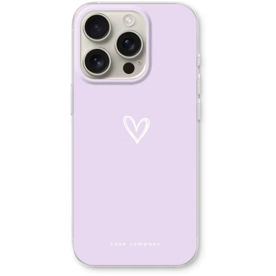 Afbeelding van Case Company® hoesje geschikt voor iPhone 16 Pro Klein hartje paars Soft Cover Telefoonhoesje Bescherming aan alle Kanten en Schermrand