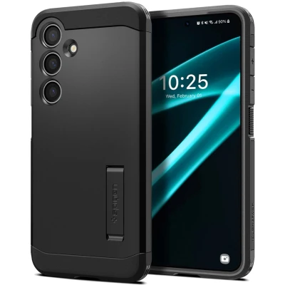 Afbeelding van Spigen Tough Armor Hoesje voor de Samsung Galaxy S24 Plus Back Cover met Kickstand Zwart
