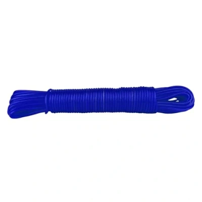 Afbeelding van IDEA HOME 20 m scheurvaste kristallen waslijn voor huis, tuin en camping robuuste van polyester kunststof coating, transparant blauw
