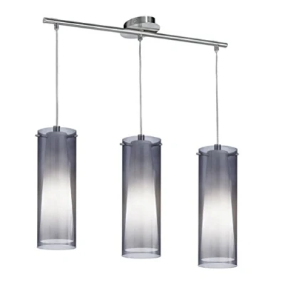 Afbeelding van EGLO Pinto Nero Hanglamp 3 Lichts Nikkel Mat Zwart Transparent, Wit