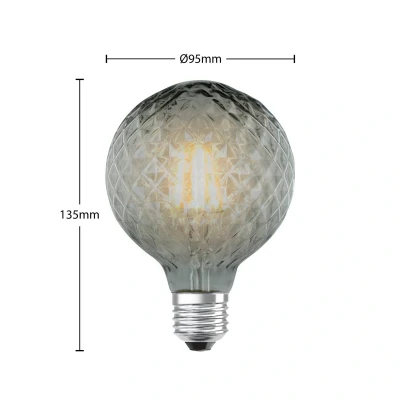 Afbeelding van Lucande LED lamp E27 G95 4W 1.800K dimbaar smoke