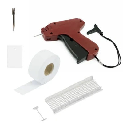 Afbeelding van Pokornys A&amp;J 90S standaard etiketteerpistool in set met 1 reservenaald en 1000 nietdraden van 25 mm kartonnen etiketten 30 x 45 I etiketteermachine voor bevestiging