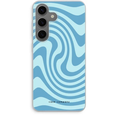 Afbeelding van Case Company® hoesje geschikt voor Samsung Galaxy S24 Swirl Blauw Soft Cover Telefoonhoesje Bescherming aan alle Kanten en Schermrand