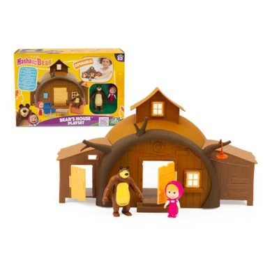 Afbeelding van Giochi Preziosi Masha &amp; Michka, Michka&#039;s Huis, 2 figuren inbegrepen, en 15 accessoires, speelgoed voor kinderen vanaf 3 jaar, MHA22