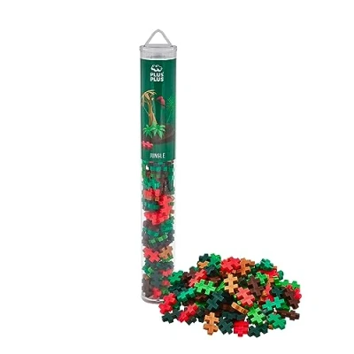 Afbeelding van Plus Jungle Mix Tube Constructiespeelgoed Set Met Bouwstenen 100 Delige Bouwset Bouwspeelgoed Vanaf 3 Jaar