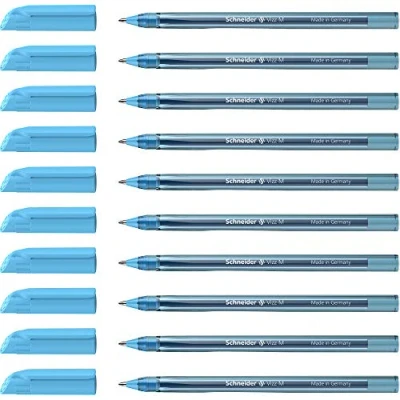 Afbeelding van Schneider Vizz balpen (voor gemakkelijk en snel schrijven, schrijfkleur: lichtblauw, lijnbreedte M) 10 stuks