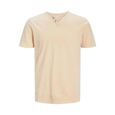 Image de JACK &amp; JONES T shirt pour homme à col divisé chiné, Orange, XL